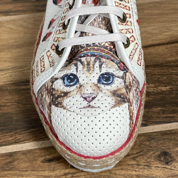 Goby Neefs Womens EU 42 Shoes Multicolor Native American Tribal Cat Sneakers NEW - Picture 11 of 15